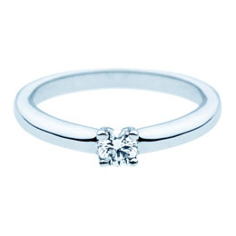 Verlobungsring Weißgold (18kt) mit Brillant 0,16ct SI G